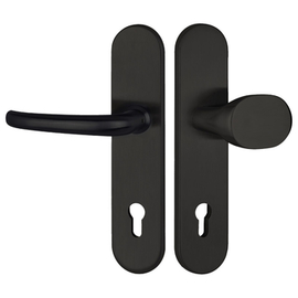 greenteQ juego para puerta de entrada de seguridad DG65.S216.ER.RAL9005.NSWK acero inoxidable con recubrimiento negro mate RAL9005, distancia 92 mm PZ foto del producto