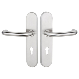 greenteQ Juego de manillería antipánico para puerta de entrada de apartamento DG60.FS.AP.S216.ER.NS acero inoxidable mate fino, distancia 72 mm PZ, hu foto del producto