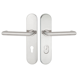 greenteQ Juego de manillería antipánico para puerta de entrada de vivienda DG80.FS.AP.S216.ZA.ER.NS Acero inoxidable mate fino, distancia 72 mm PZ, hu foto del producto