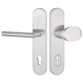 greenteQ Juego para puerta de entrada de seguridad DG61H.S216.ZA.ER.NSWK acero inoxidable mate fino, distancia 92 mm PZ, cuadradillo 8/10 mm grosor de foto del producto