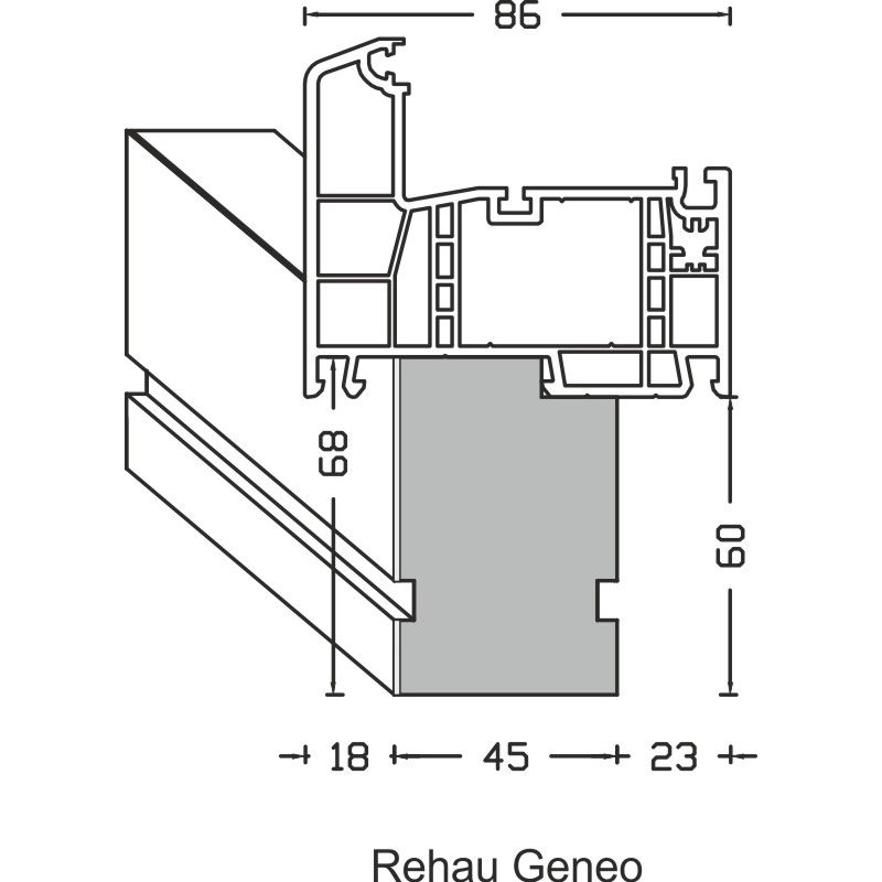 greenteQ aknalaua ühendus isolatsiooniprofiil ETICS-i jaoks kõrgelt isoleeriv 0,84 U-väärtus, 2350 x 45 x 60 mm, 1 mm PVC valge ühel küljel, sobib Reh toote foto BIGANW L