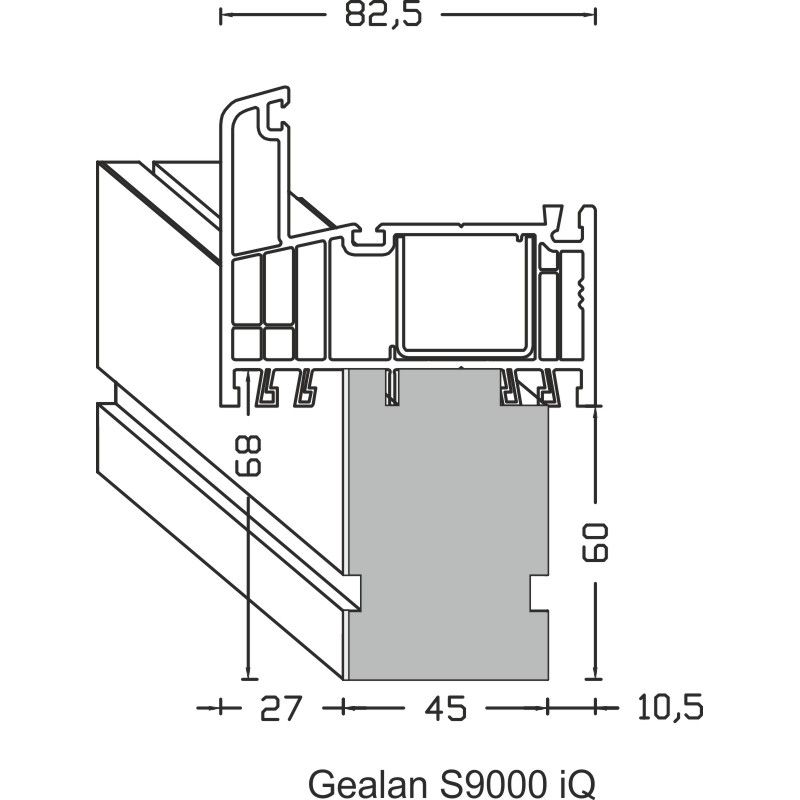 greenteQ aknalaua ühendus isolatsiooniprofiil ETICS-ile, kõrgelt isoleeriv 0,84 U-väärtus, 2350 x 45 x 60 mm, 1 mm PVC valge ühel küljel, sobib Gealan toote foto BIGANW L