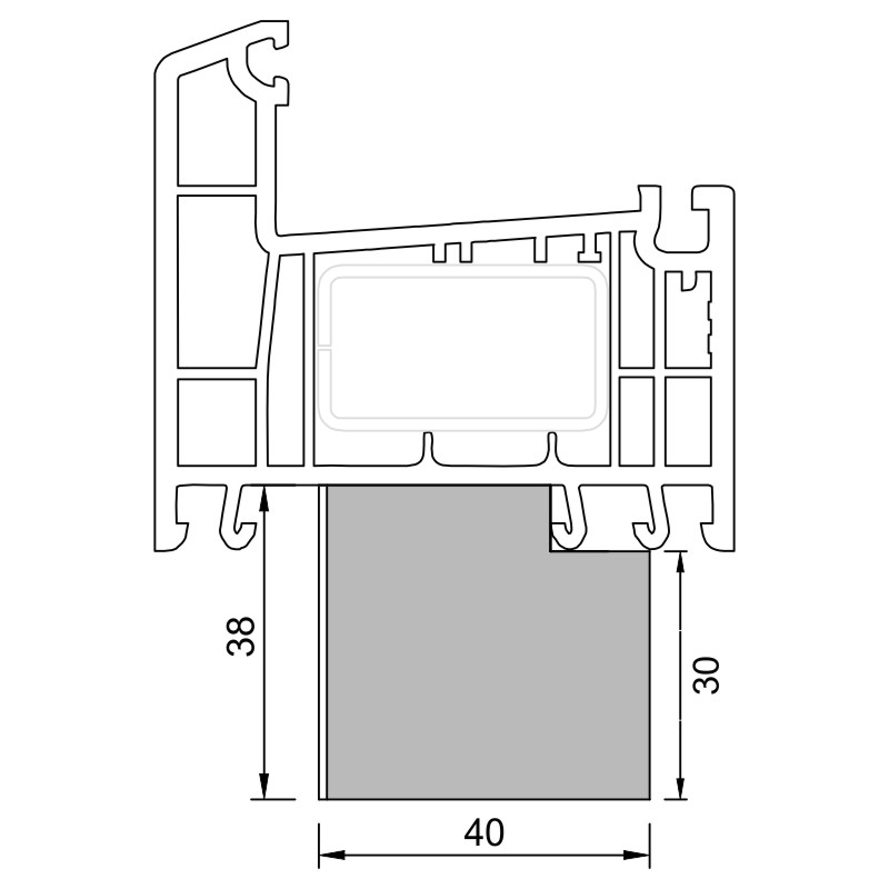 greenteQ aknalaua ühendus isolatsiooniprofiil, kõrge isolatsiooniga 0,95 U-väärtus, 2350 x 40 x 30/38 mm, 1 mm PVC valge ühel küljel, sobib Rehau Euro toote foto BIGANW L