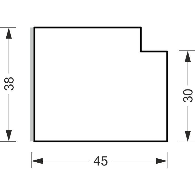 greenteQ aknalaua ühendus isolatsiooniprofiil, kõrgelt isoleeriv 0,84 U-väärtus, 2350 x 45 x 30 mm, 1 mm PVC valge ühel küljel, sobib Profine 88 MD, K toote foto BIGSKZ L