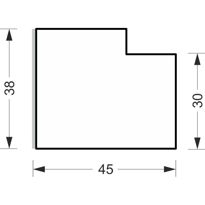 greenteQ aknalaua ühendus isolatsiooniprofiil, kõrgelt isoleeriv 0,84 U-väärtus, 2350 x 45 x 30 mm, 1 mm PVC valge ühel küljel, sobib Rehau Geneo jaok toote foto BIGSKZ L