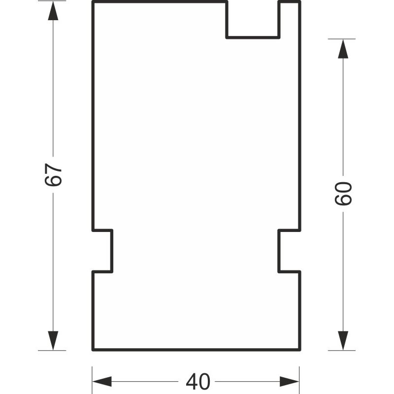 greenteQ aknalaua ühendus isolatsiooniprofiil ETICS, kõrge isolatsiooniga 0,95 U-väärtus, 2350 x 40 x 60 mm, sobib Schüco Corona CT 70 jaoks. toote foto BIGSKZ L