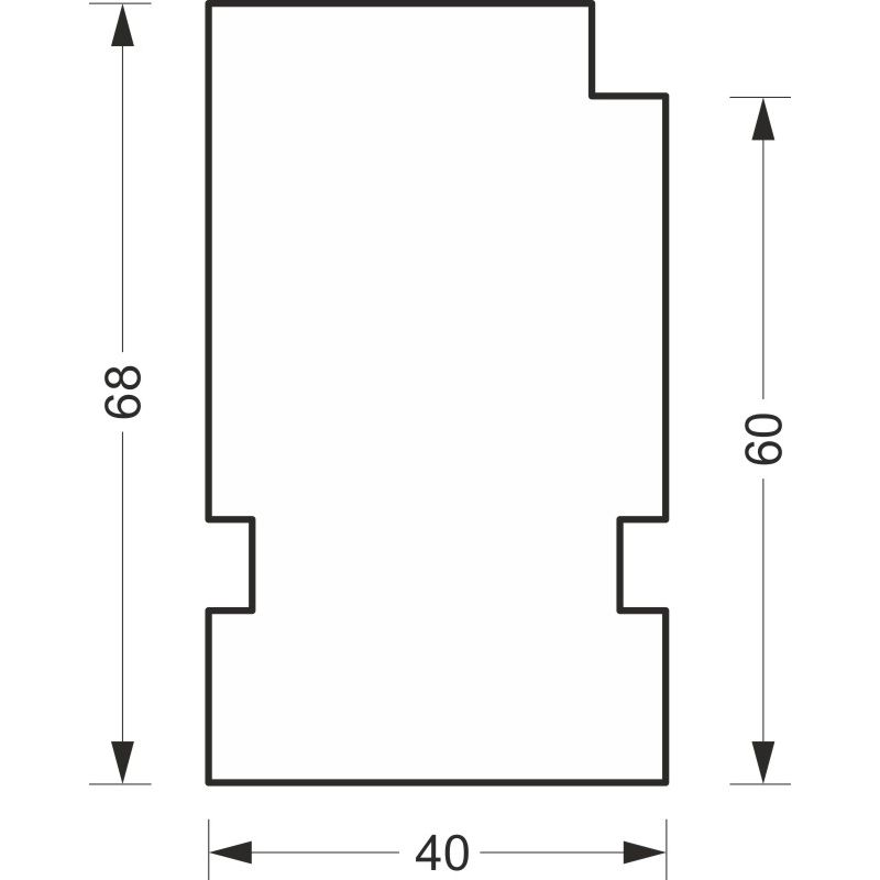 greenteQ aknalaua ühendus isolatsiooniprofiil ETICS-i jaoks kõrge isolatsiooniga 0,95 U väärtusega ETICS, 2350 x 40 x 60 mm, sobib Inoutic Prestige'il toote foto BIGSKZ L