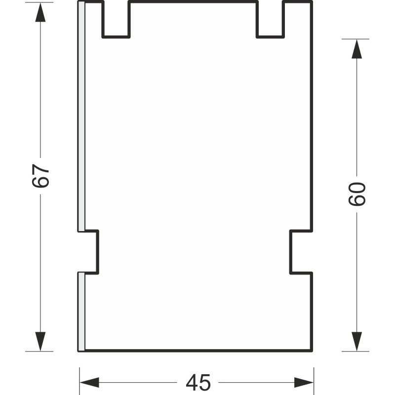 greenteQ aknalaua ühendus isolatsiooniprofiil ETICS-i jaoks kõrgelt isoleeriv 0,84 U-väärtus, 2350 x 45 x 60 mm, 1 mm PVC valge ühel küljel, sobib Ino toote foto BIGSKZ L