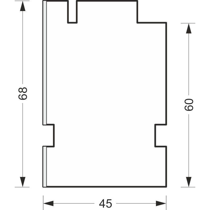 greenteQ aknalaua ühendus isolatsiooniprofiil ETICS-ile, kõrgelt isoleeriv 0,84 U-väärtus, 2350 x 45 x 60 mm, 1 mm PVC valge ühel küljel, sobib Gealan toote foto BIGSKZ L