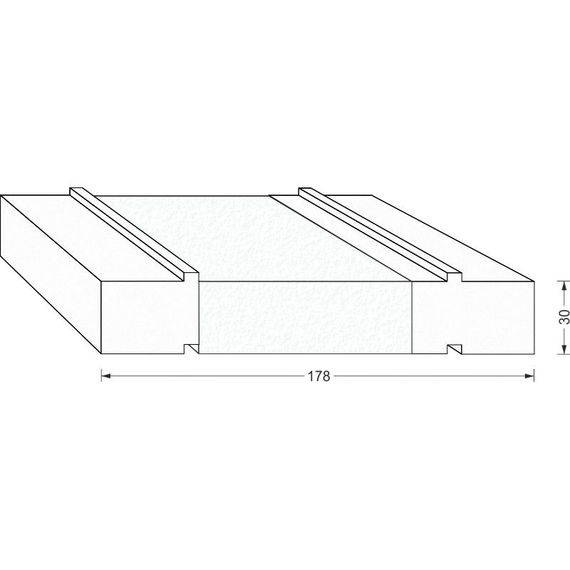 greenteQ aluskonstruktsiooni isolatsiooniprofiil tõstuki- ja lükanduksele 2350x30/33x179, freesitud, ilma PVC katteta Siegenia Ecopass B203R süsteemil toote foto BIGSKZ L