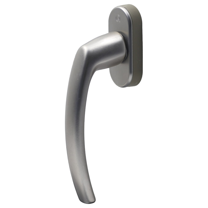 Poignée de fenêtre greenteQ FG31.AL couleur argent foncé F9 avec tige carrée de 37 mm 7 mm,90°, Ø de came 10 mm, vis M5x45 mm incluses product photo BIGPIC L