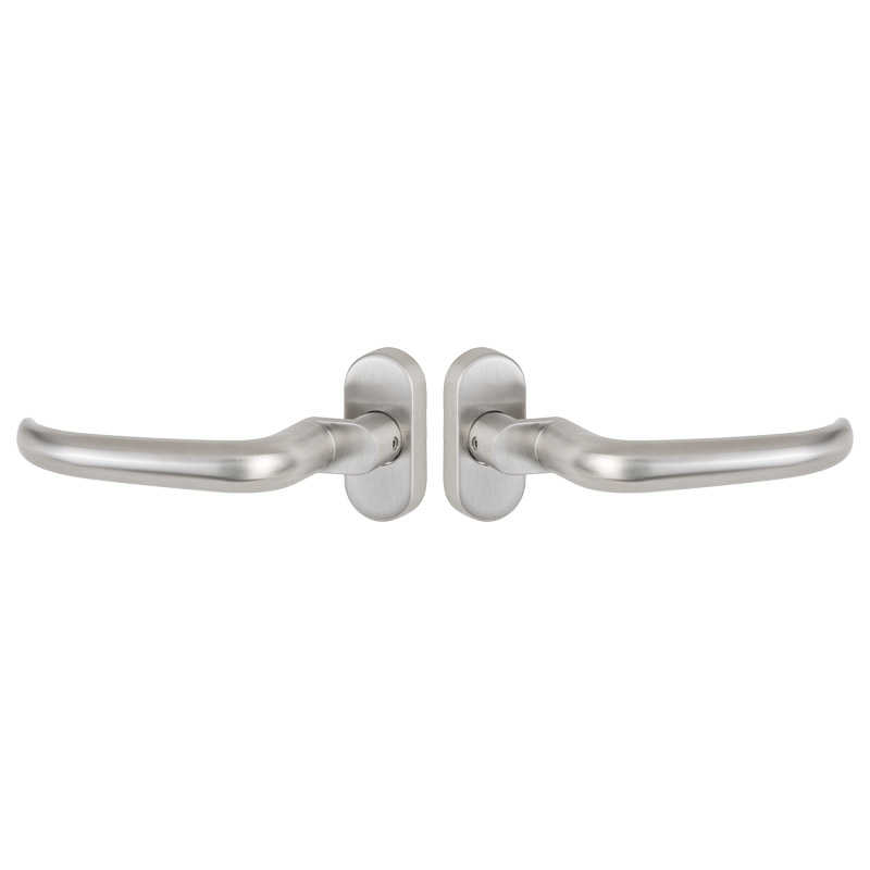 greenteQ paire de béquilles DG65H.A.FS.AP.ER.ORS inox fin mat, TS 69-85 mm tige carrée 9 mm, utilisable des deux côtés product photo BIGPIC L