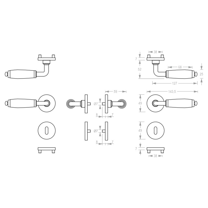 Garniture de porte DG 84L.MS.RS greenteQ product photo BIGSKZ L