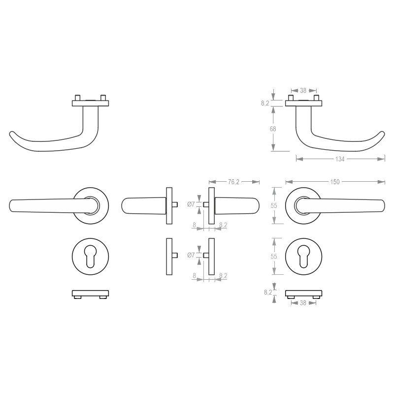 Garniture de porte DG 64H.ER.RS cat.4 greenteQ photo du produit BIGSKZ L