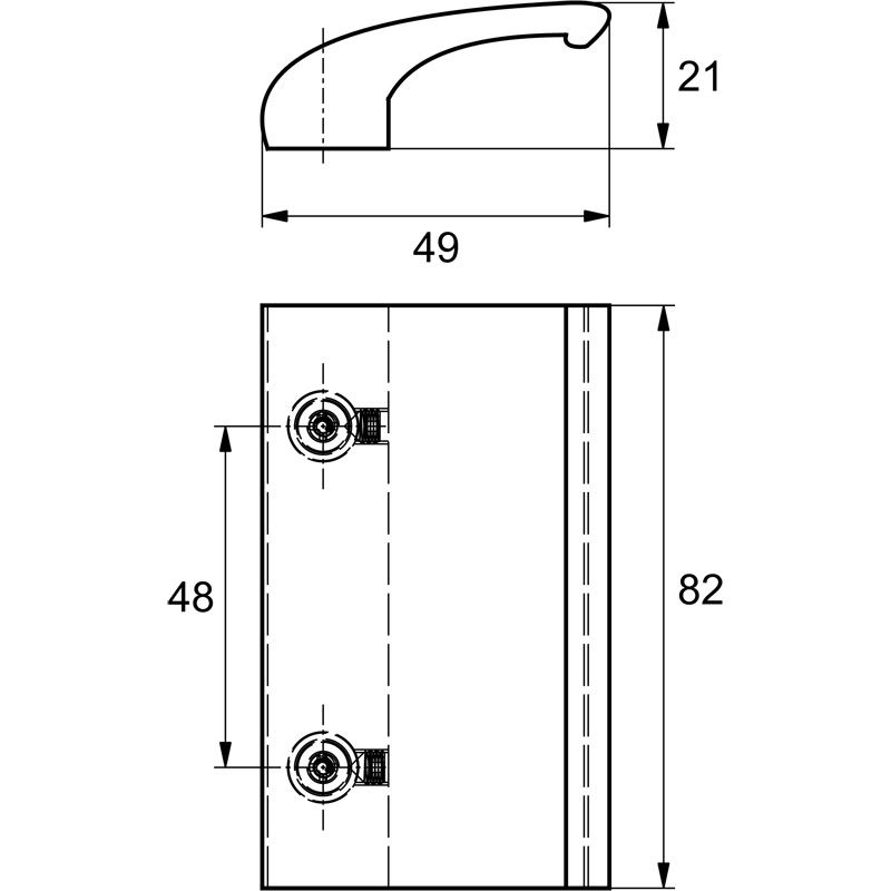 greenteQ poignée de porte de balcon Premium F1 anodisée avec vissage invisible product photo BIGSKZ L