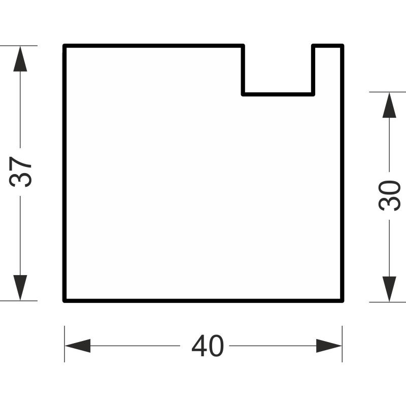 greenteQ profilé d'isolation de raccord d'appui de fenêtre à haute isolation 0,95 valeur U, 2350 x 40 x 30 mm, adapté à Schüco Corona CT 70 product photo BIGSKZ L