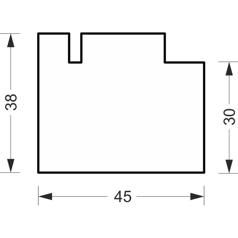 greenteQ profilé d'isolation de raccord d'appui de fenêtre à haute isolation 0,84 Uwert, 2350 x 45 x 30 mm, adapté au Gealan S9000 iQ product photo BIGSKZ L