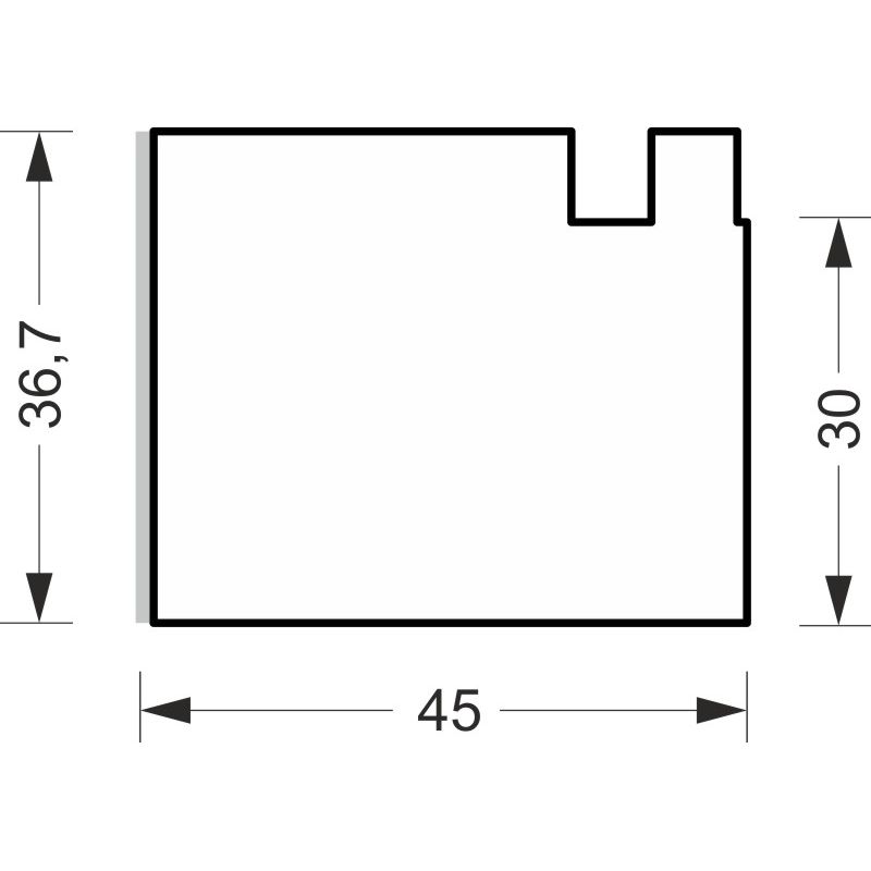 greenteQ Profilé d'isolation d'appui de fenêtre à haute isolation 0,84 valeur U, 2350 x 45 x 30 mm, une face en PVC blanc de 1 mm, adapté à Veka Softl photo du produit BIGSKZ L