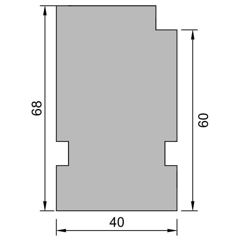 greenteQ profilé d'isolation de raccord d'appui de fenêtre à haute isolation 0,95 valeur U, 2350 x 40 x 60/68 mm, adapté à Gealan Linear 74 MD product photo BIGSKZ L