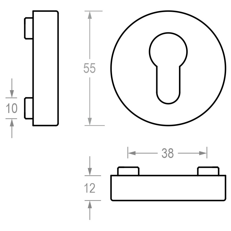 greenteQ rosace de protection PZ 12 mm ER fin mat product photo BIGSKZ L