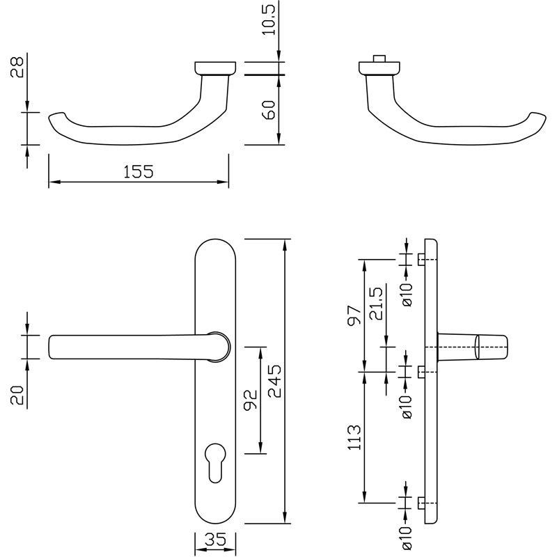 greenteQ Grt cadre étroit DG58.AL.SS PZ 92 PVD or poli product photo BIGSKZ L