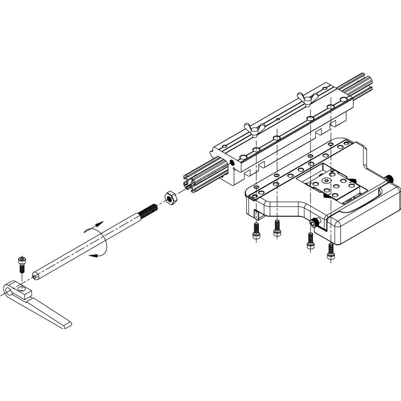 greenteQ barre télescopique pour gabarit de perçage TB 120.ZD.K réglable product photo BIGSKZ L