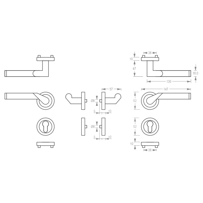 Garniture de porte DG 74L.ER.RS cat.2 greenteQ product photo BIGSKZ L