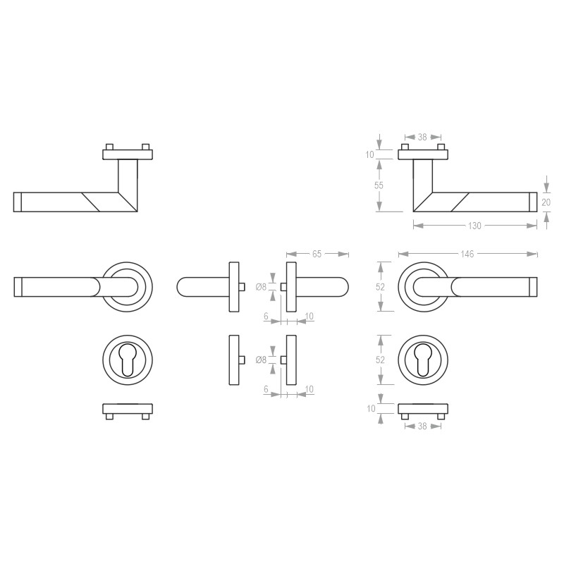 Garniture de porte DG 77L.ER.RS cat.2 greenteQ product photo BIGSKZ L