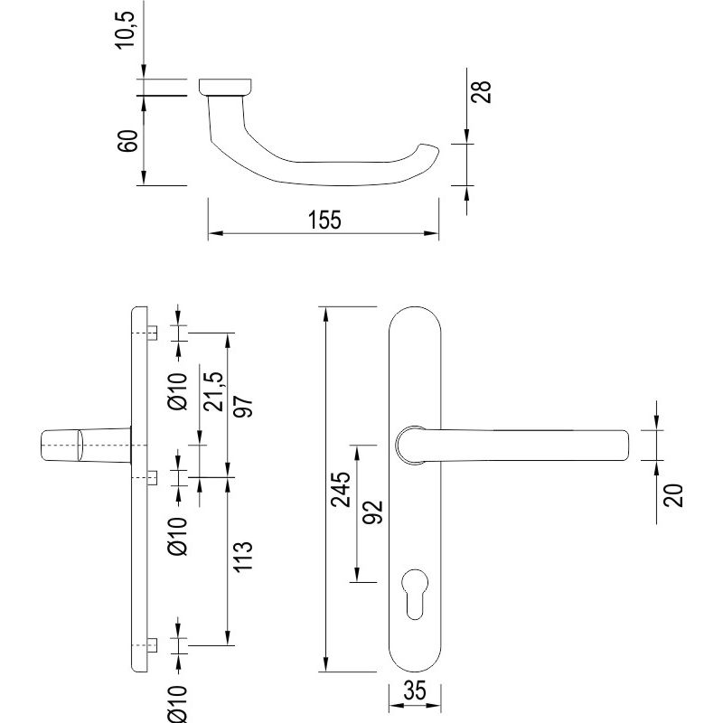 greenteQ demi-cadre étroit DG58.ER.SS.AU PZ 92 fin mat product photo BIGSKZ L