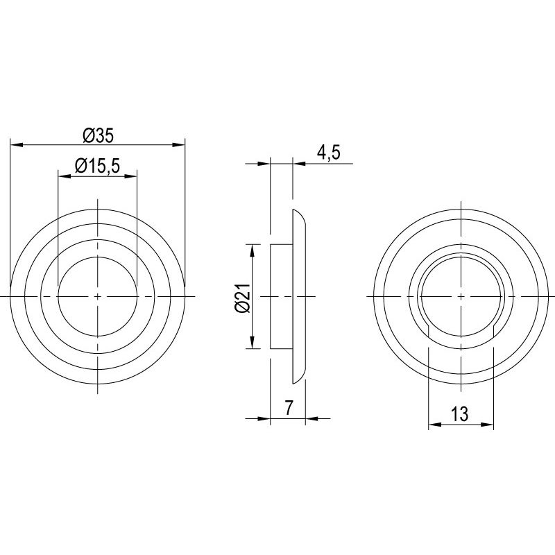 greenteQ douille de clé 35 mm SK acier inoxydable fin mat product photo BIGSKZ L