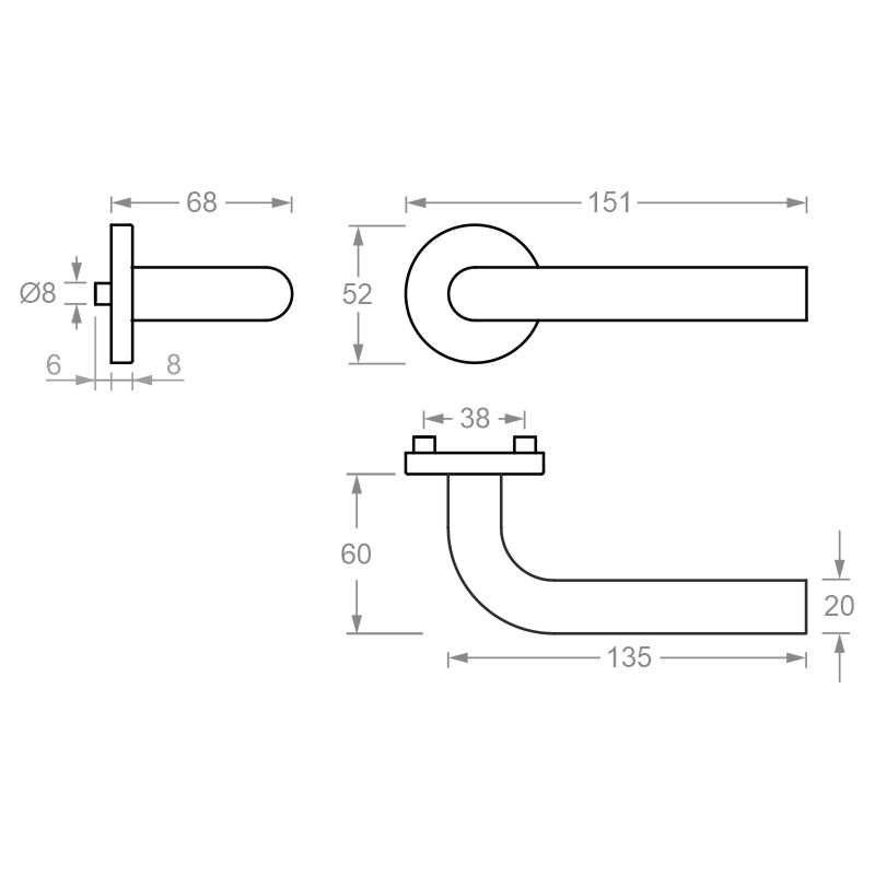 greenteQ pièce de perçage de béquille DG62.ER.RS.LT fin mat product photo BIGSKZ L