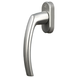 Poignée de fenêtre greenteQ FG31.AL couleur argent F1 avec tige carrée de 37 mm 7 mm, 90°, came Ø 10 mm, vis M5x45 mm incluses photo du produit