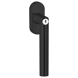 Poignée de fenêtre greenteQ FG61D.SG100.ER.RAL9005 revêtement noir RAL9005, longueur de tige 24/31+36/42 mm saillie 7 mm, Ø de came 10 mm, vis M5x50mm product photo
