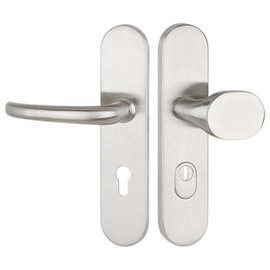 greenteQ garniture de protection pour porte d'entrée d'appartement DG65.S216.ZA.ER.NSWK acier inoxydable fin mat, distance 72 mm PZ, tige carrée 8 mm photo du produit