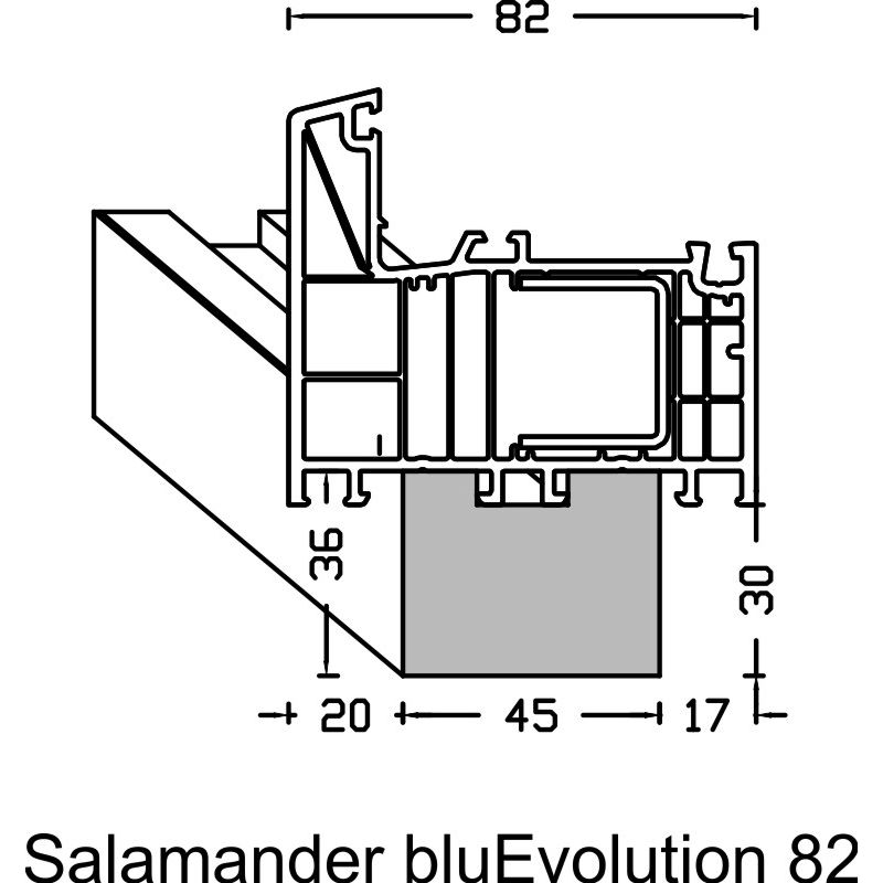 greenteQ spojni izolacijski profil za prozorsku dasku, visoka izolacija 0,95 U vrijednosti, 2350 x 45 x 30 mm, pogodan za Salamander bluEvolution 82 Slika proizvoda BIGANW L