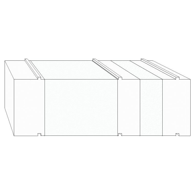 greenteQ podkonstrukcija izolacijski profil podizna klizna vrata 2350x100/103x318,5, glodana, bez PVC obloge za sustav Siegenia Ecopass 318,5 mm Slika proizvoda BIGPIC L