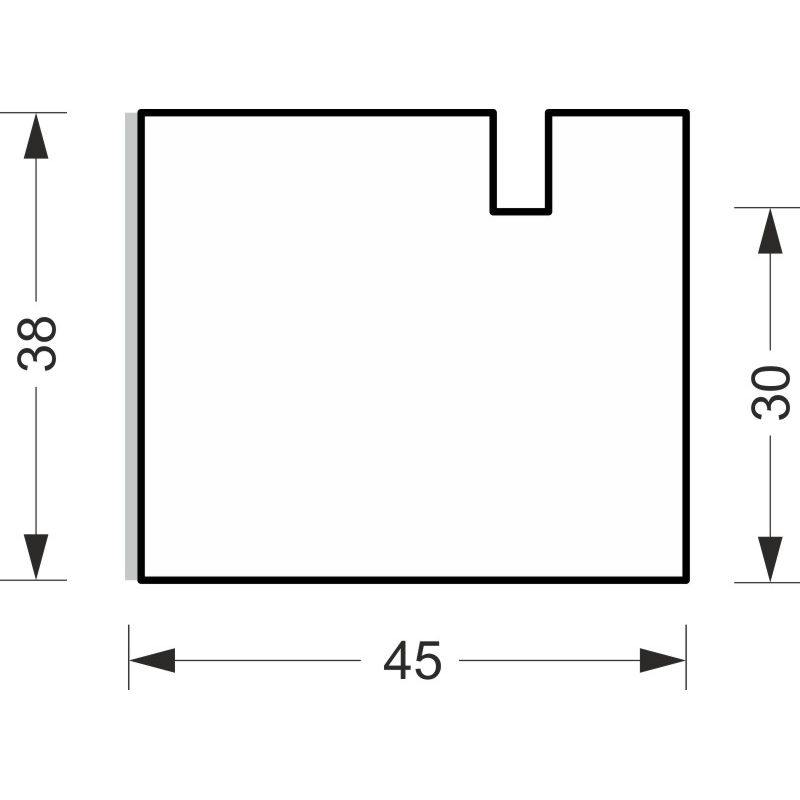 greenteQ spojni izolacijski profil za prozorsku dasku, visoka izolacija 0,84 Uvrijednost, 2350 x 45 x 30 mm, jednostrano 1 mm PVC bijeli, pogodan za R Slika proizvoda BIGSKZ L