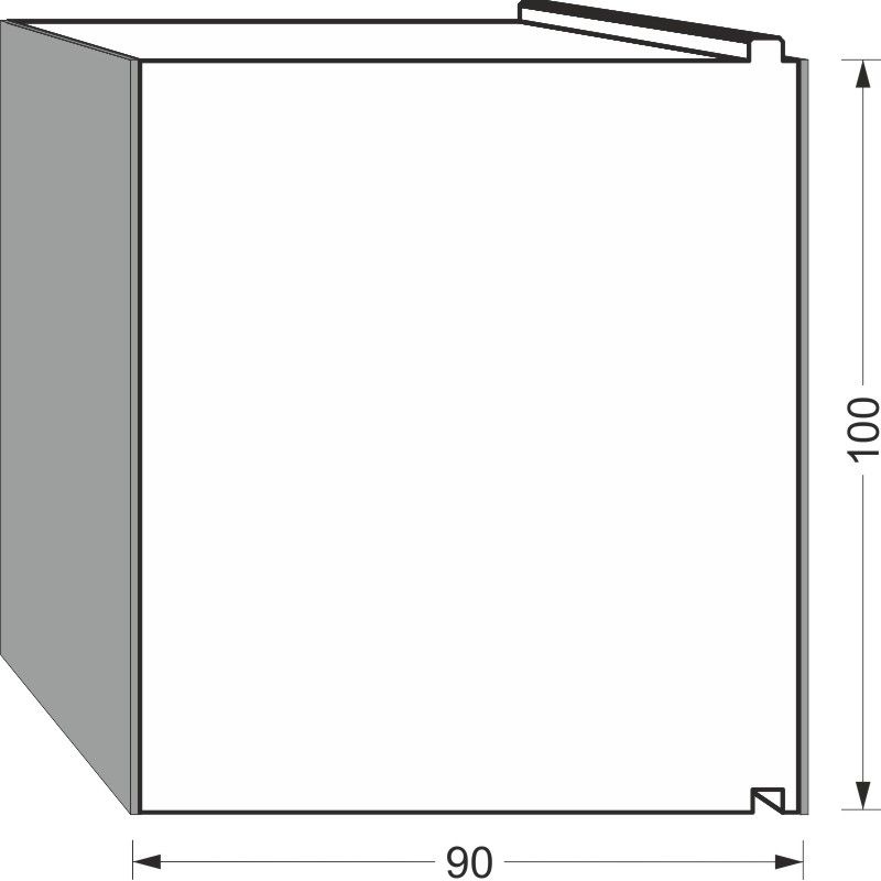 greenteQ podkonstrukcija izolacijski profil prag vrata 2350x100/103x90, glodani, PVC presvlaka obostrano 1mm, slična RAL boja 7004 Slika proizvoda BIGSKZ L