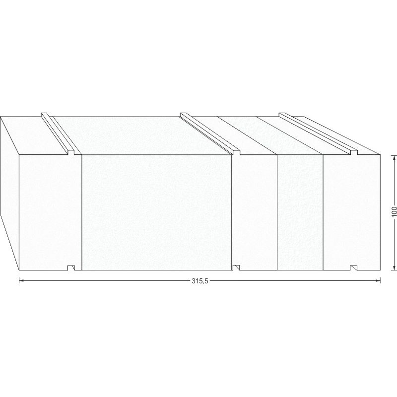 greenteQ podkonstrukcija izolacijski profil podizna klizna vrata 2350x100/103x318,5, glodana, bez PVC obloge za sustav Siegenia Ecopass 318,5 mm Slika proizvoda BIGSKZ L