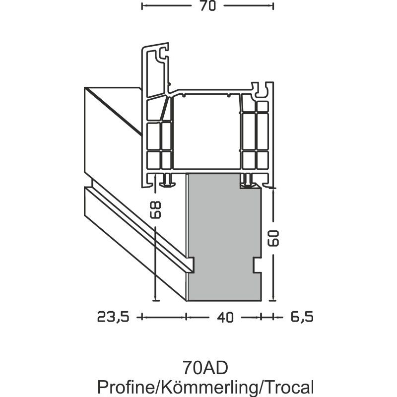 greenteQ Ablakpárkány csatlakozó szigetelőprofil ETICS-hez magas hőszigetelő 0,95 U-értékkel, 2350 x 40 x 60 mm, 1 mm PVC fehér az egyik oldalon, alka termékfotó BIGANW L