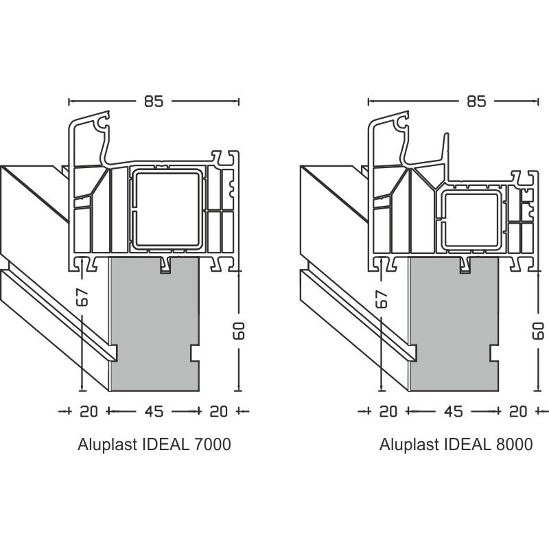 greenteQ Ablakpárkány csatlakozó szigetelőprofil ETICS-hez magas hőszigetelő 0,84 U-érték, 2350 x 45 x 60 mm, 1 mm PVC fehér az egyik oldalon, alkalma termékfotó BIGANW L