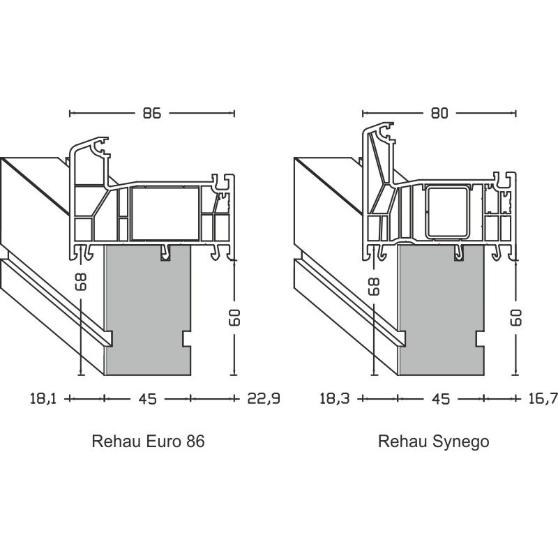 greenteQ Ablakpárkány csatlakozó szigetelőprofil ETICS-hez magas hőszigetelő 0,84 U-értékkel, 2350 x 45 x 60 mm, 1 mm PVC fehér az egyik oldalon, alka termékfotó BIGANW L