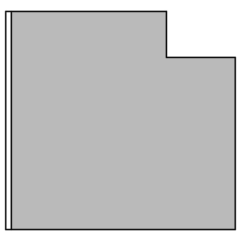 greenteQ Ablakpárkány csatlakozó szigetelőprofil, magas hőszigetelő 0,95 U-értékkel, 2350 x 40 x 30/38 mm, 1 mm PVC fehér az egyik oldalon, Rehau Euro termékfotó BIGPIC L