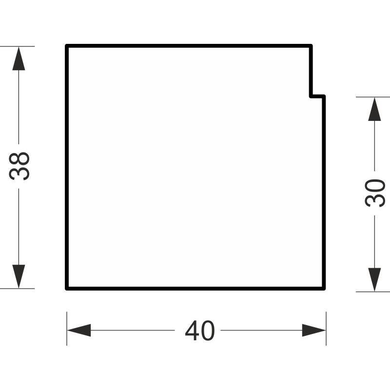 greenteQ Ablakpárkány csatlakozó szigetelőprofil, magas hőszigetelő 0,95 U-értékkel, 2350 x 40 x 30 mm, alkalmas Profine 76 MD, KBE 76 MD, Kömmerling termékfotó BIGSKZ L