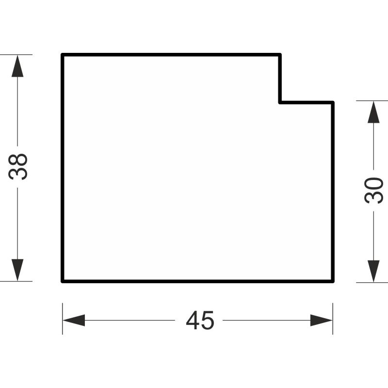 greenteQ Ablakpárkány csatlakozó szigetelőprofil, magas hőszigetelő 0,84 U-érték, 2350 x 45 x 30 mm, alkalmas Profine 88 MD, KBE 88 MD, Kömmerling 88 termékfotó BIGSKZ L