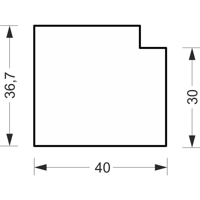 greenteQ Ablakpárkány csatlakozó szigetelőprofil, magas hőszigetelő képességű 0,84 U-értékkel, 2350 x 40 x 30 mm, Veka Softline 70 / 76-hoz alkalmas. termékfotó BIGSKZ L