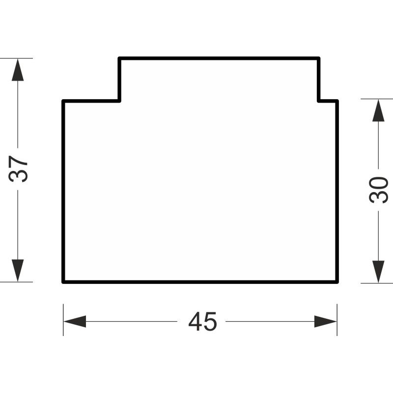 greenteQ Ablakpárkány csatlakozó szigetelőprofil, magas hőszigetelő 0,84 U-értékkel, 2350 x 45 x 30 mm, alkalmas Schüco Corona SI 82 / Living 82 / Alu termékfotó BIGSKZ L