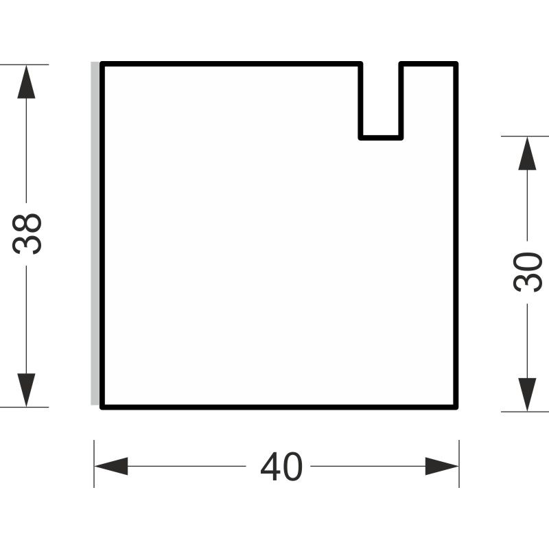 greenteQ Ablakpárkány csatlakozó szigetelőprofil, magas hőszigetelő képességű 0,95 U-értékkel, 2350 x 40 x 30 mm, egyik oldalon 1 mm PVC fehér, Rehau termékfotó BIGSKZ L