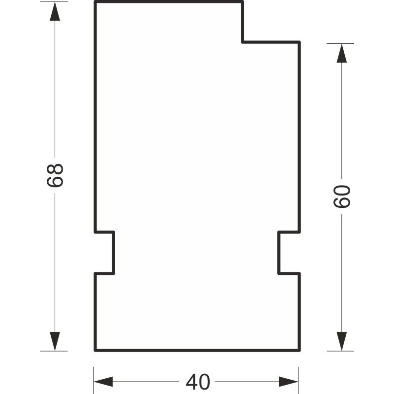 greenteQ Ablakpárkány csatlakozó szigetelőprofil ETICS-hez magas hőszigetelő képességű 0,95 U-értékkel, 2350 x 40 x 60 mm, alkalmas a Profine 70 AD-he termékfotó BIGSKZ L