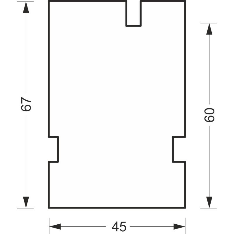 greenteQ Ablakpárkány csatlakozó szigetelőprofil ETICS-hez magas hőszigetelő 0,84 U-értékkel, 2350 x 45 x 60 mm, Aluplast Ideal 7000 / 8000-hez alkalm termékfotó BIGSKZ L